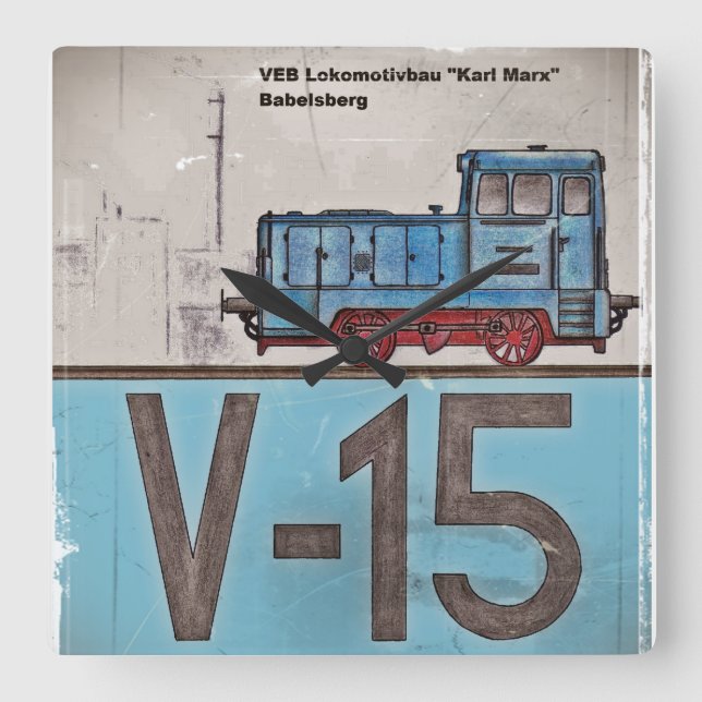 Eisenbahnuhr Fyrkantig Klocka (Framsida)