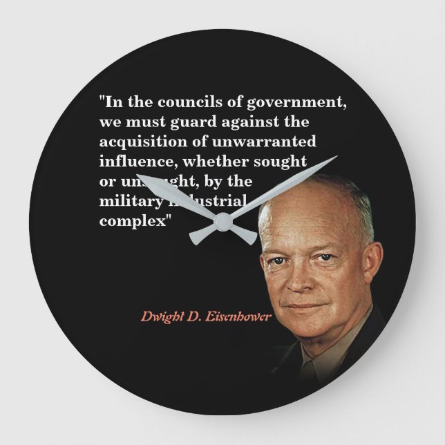 Eisenhower-citat för den militära industrianläggni stor klocka (Framsida)