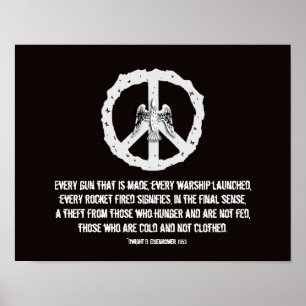 Eisenhower Quotation Peace Poster Skriv ut