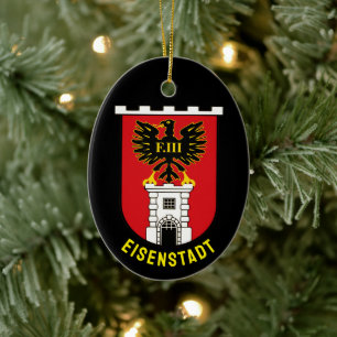 Eisenstadts vapen - ÖSTERRIKE Julgransprydnad Keramik