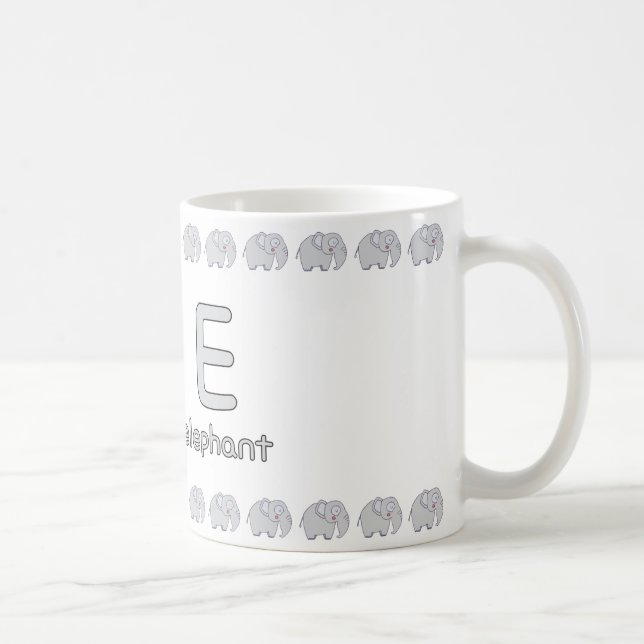 EisforElephant–FunAlphabetCupDesign Kaffemugg (Höger)