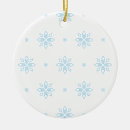 Eiskristalle in blau julgransprydnad keramik