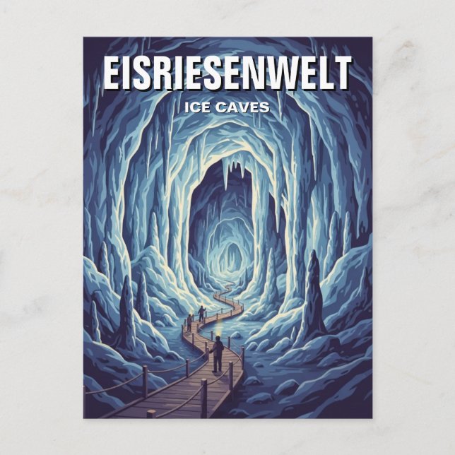Eisriesenwelt Ices Caves Austria Travel Vykort (Framsida)