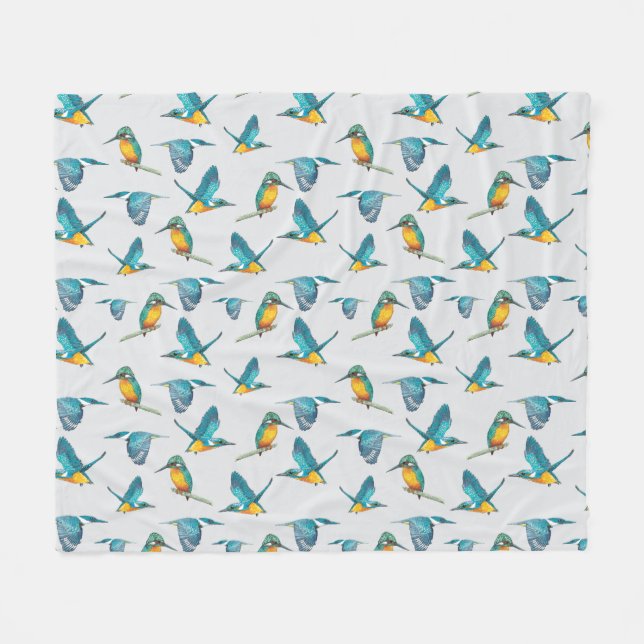 Eisvogel-Muster Leggings Fleecefilt (Framsidan (Horisontell))