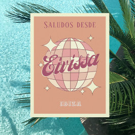 Eivissa Ibiza Spanien retro vintage party vykort