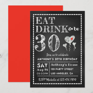 EJ ÅLDERSKJalkboard Milestone Birthday-inbjudan Inbjudningar