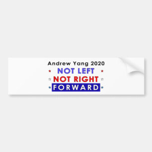 EJ LÄMNAT EJ HÖGER FRAMÅT - Andrew Yang 2020 Bildekal