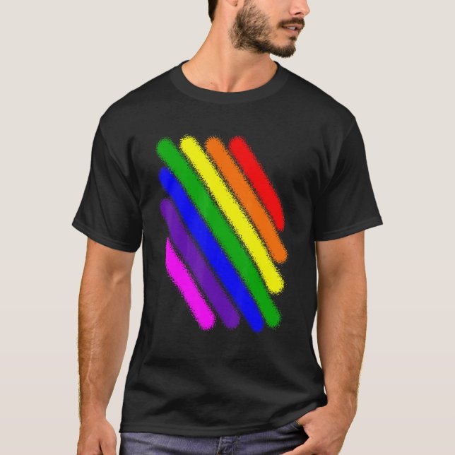 Ej Raka LGB-regnbågsladdar med avgränsade lgbt T Shirt (Framsida)