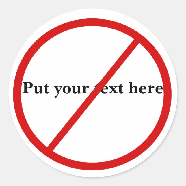 Ej tillåtet runt klistermärke (Framsida)