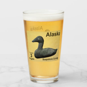 Ejderskulptur i soapstone - Alaskas frimärke Glaskopp