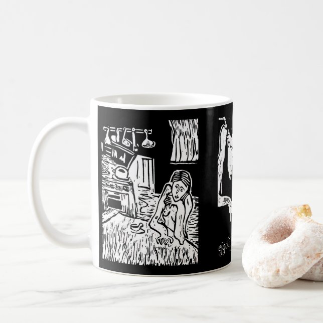 ejgoldguru - träspån kaffemugg (Med munk)
