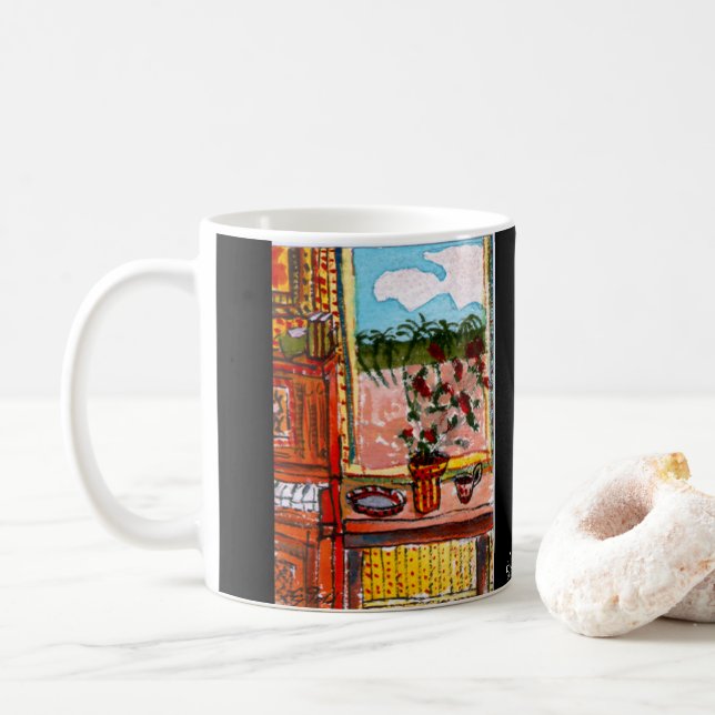 ejgoldguru - Vattenfärg - Porträtt i Bord Kaffemugg (Med munk)