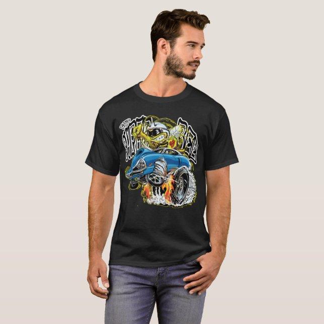 EJS beställnings- gigantisk bihot rod T-shirt (Hel framsida)