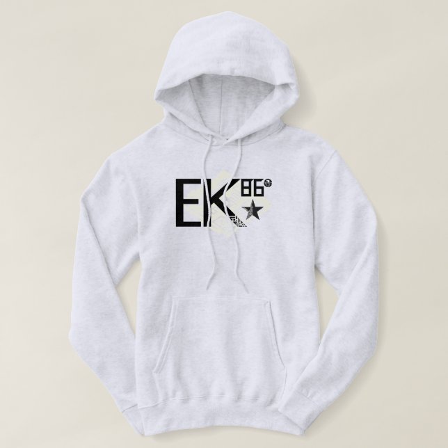 EK86 BLK-LOGOTYP HOODIE (Design framsida)