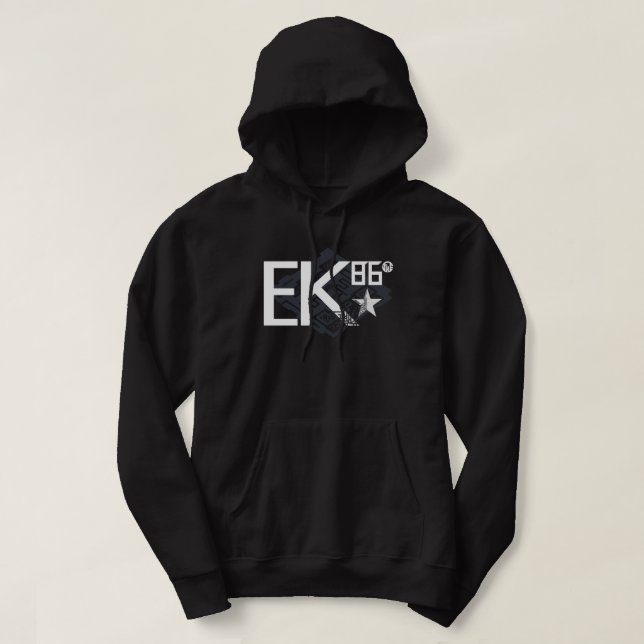 EK86 WHT-LOGOTYP HOODIE (Design framsida)