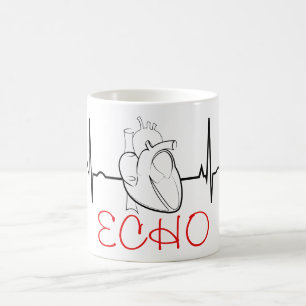 Eka kaffemuggen med EKG och realistisk hjärta Kaffemugg