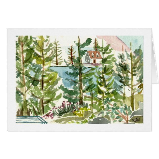 Eka sjövattenfärgen hälsningskort (Framsidan Horizontal)