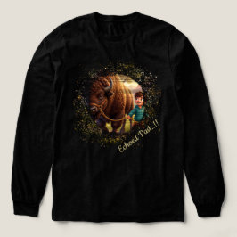 Ekade Tidigare Whimsical Pojke och Bison T Shirt