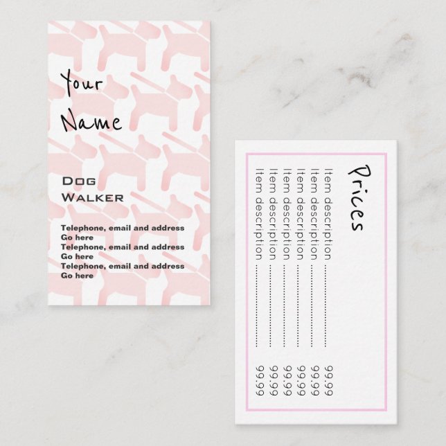 "Ekar" kort för hundfotgängarepris (Fram/baksida)