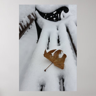 ekar löv på nytt snö poster