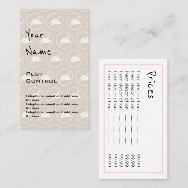 "Ekar" plågan kontrollerar prisa kort (Fram/baksida)