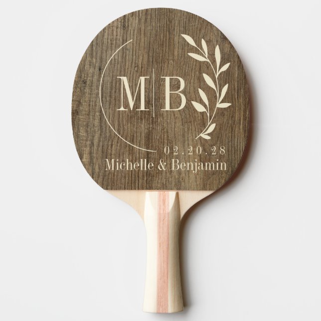 Ekblad Bröllopsmonogram Pingisracket (Baksidan)