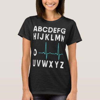 EKG Alphabet Heartbeat Line Doctor Cardiology Nurs T Shirt