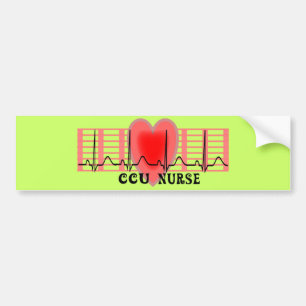 Ekg för CCU-sjuksköterskagåvan papper och hjär Bildekal
