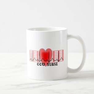 Ekg för CCU-sjuksköterskagåvan papper och hjär Kaffemugg