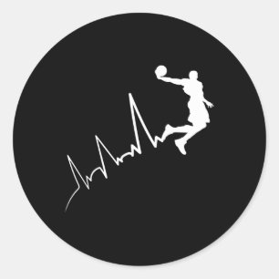 EKG-frekvens för hjärtslag för basketbollspelare d Runt Klistermärke