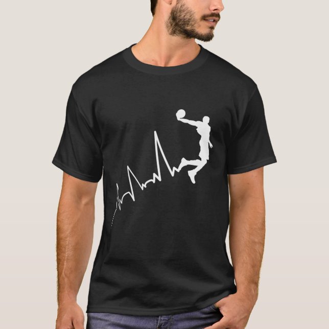 EKG-frekvens för hjärtslag för basketbollspelare d T Shirt (Framsida)