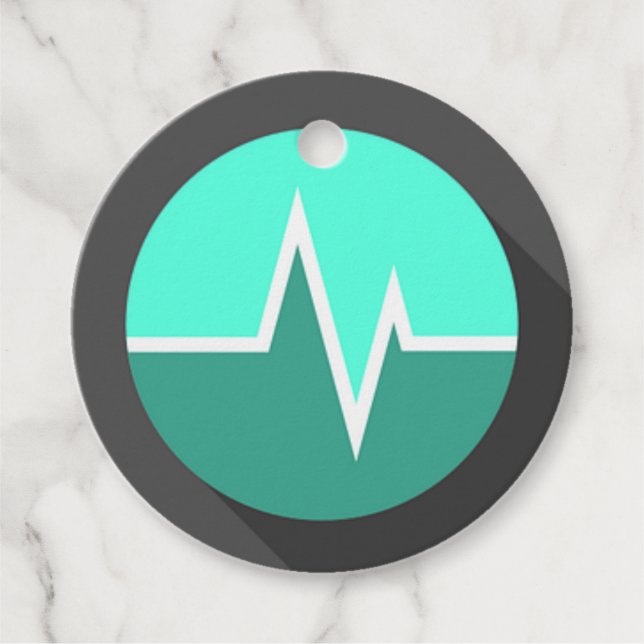 EKG-grönt för medicinsk kirurgi, svart Gåvor Etiketter (Framsida)