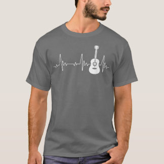 EKG Guitar Heartbeat Guitar Player Musical Women M T Shirt