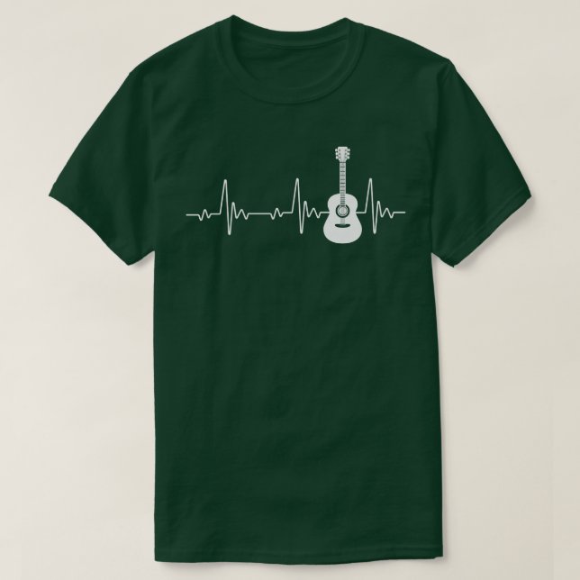 EKG Guitar Heartslag Guitar Player Musical Women M T Shirt (Design framsida)