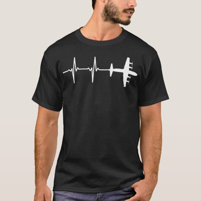 EKG Heartslag P3 Orion Military Flygplan T Shirt (Framsida)