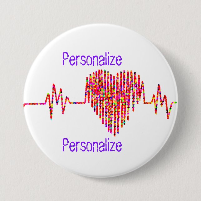 EKG hjärt - medicinsk ektionsrad Knapp (Framsida)