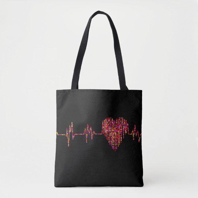 EKG hjärt - medicinsk ektionsrad Tygkasse (Framsida)
