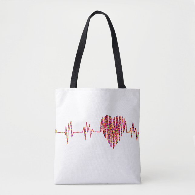 EKG hjärt - medicinsk ektionsrad Tygkasse (Framsida)