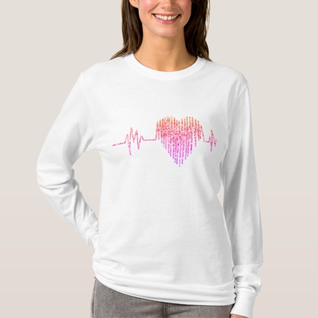 EKG Hjärtläkares lila för rosa T Shirt (Framsida)