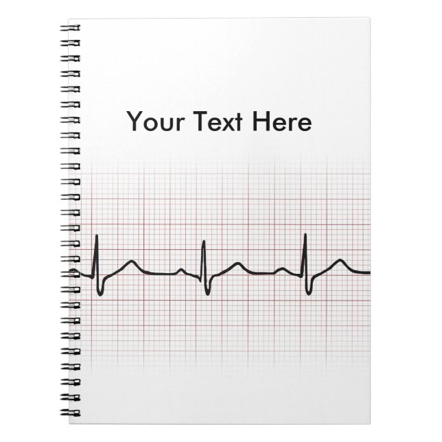 EKG-hjärtslaget på grafpapper, PhD (doktor) Anteckningsbok Med Spiral (Framsidan)