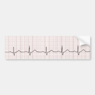EKG-hjärtslaget på grafpapper, PhD (doktor) Bildekal