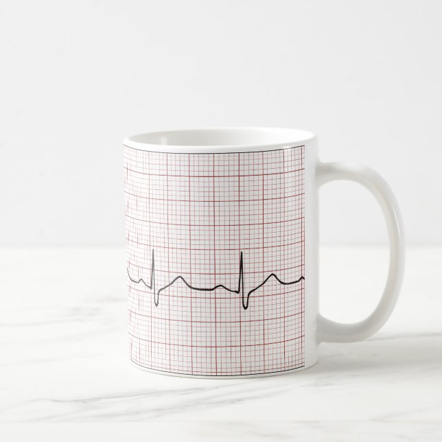 EKG-hjärtslaget på grafpapper, PhD (doktor) Kaffemugg (Höger)
