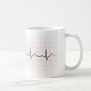 EKG-hjärtslaget på grafpapper, PhD (doktor) Kaffemugg