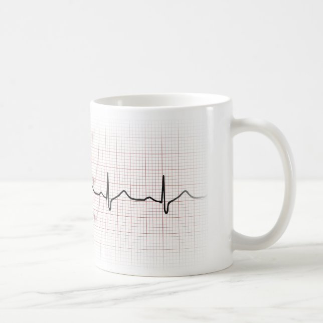 EKG-hjärtslaget på grafpapper, PhD (doktor) Kaffemugg (Höger)