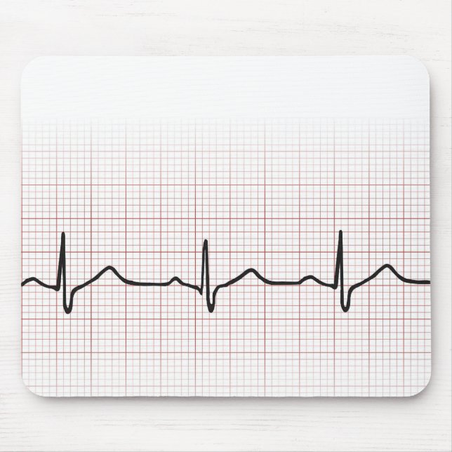 EKG-hjärtslaget på grafpapper, PhD (doktor) Musmatta (Framsidan)