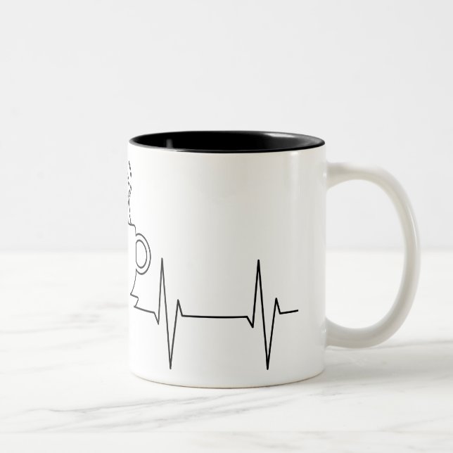 Ekg kaffe Två-Tonad mugg (Höger)