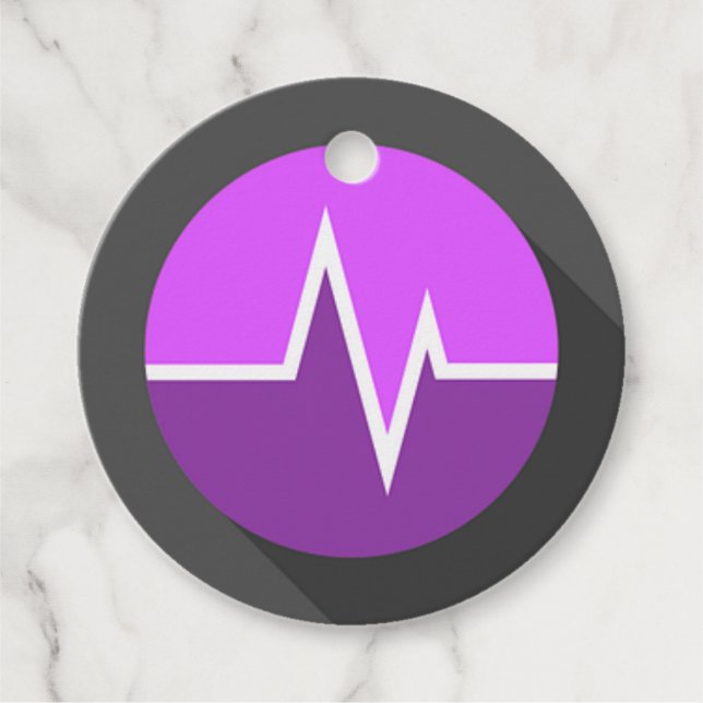 EKG-linjens medicinska lila, svart sjuksköterska d Gåvor Etiketter (Framsida)