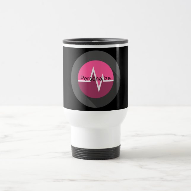 EKG-linjens medicinska rosa resemugg (Center)