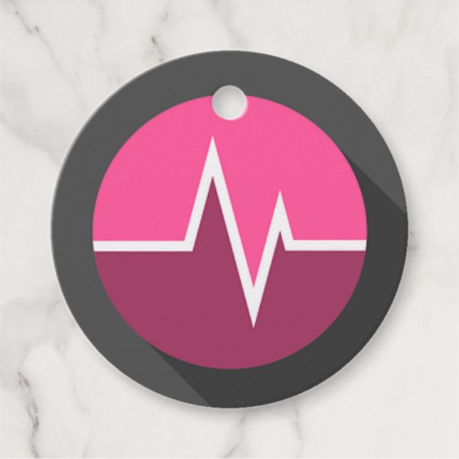 EKG linjesjuksköterska för rosa dr Medicinsk sjuks Gåvor Etiketter (Framsida)
