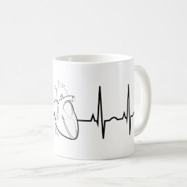 EKG med den realistiska hjärtakaffemuggen Kaffemugg